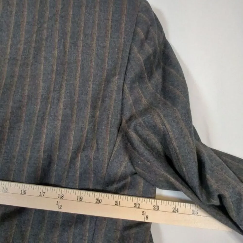 Ermenegildo Zegna Suzzara Wool Blazer Mens 44‎ Long Charcoal Striped Sport USA - Picture 13 of 14